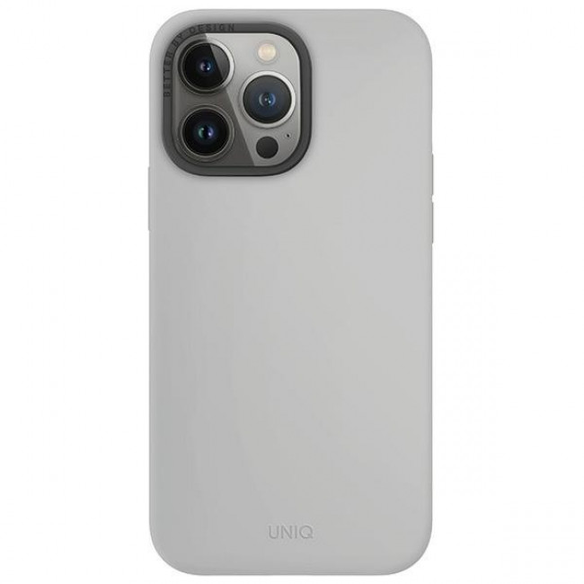 Uniq iPhone 15 Pro Max Lino Hue Magclick Θήκη Σιλικόνης με MagSafe - Chalk Grey