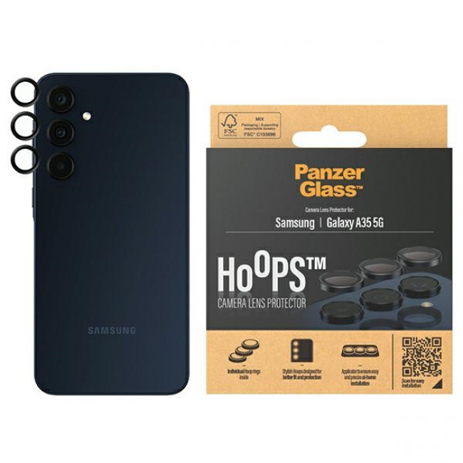 PanzerGlass Samsung Galaxy A35 5G Hoops Camera Lens Protector Αντιχαρακτικό Γυαλί για την Κάμερα - Black