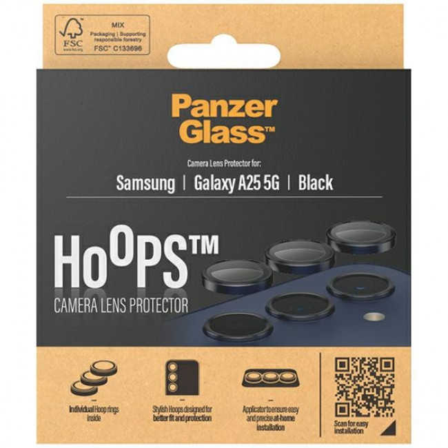 PanzerGlass Samsung Galaxy A25 5G Hoops Camera Lens Protector Αντιχαρακτικό Γυαλί για την Κάμερα - Black