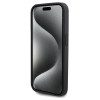 US Polo iPhone 15 Pro Yoke Pattern Θήκη με Επένδυση Συνθετικού Δέρματος - Black - USHCP15LPYOK