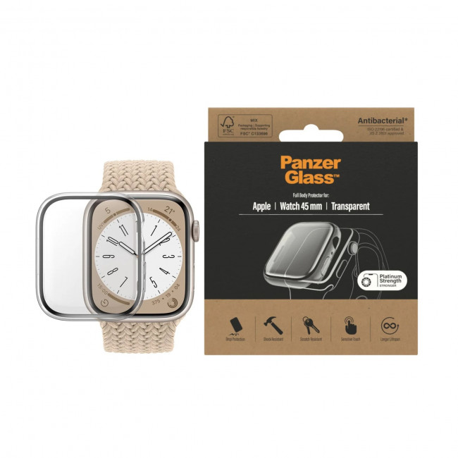 PanzerGlass Θήκη Apple Watch 7 / 8 / 9 - 45mm - Full Body με Προστασία Οθόνης - Διάφανη