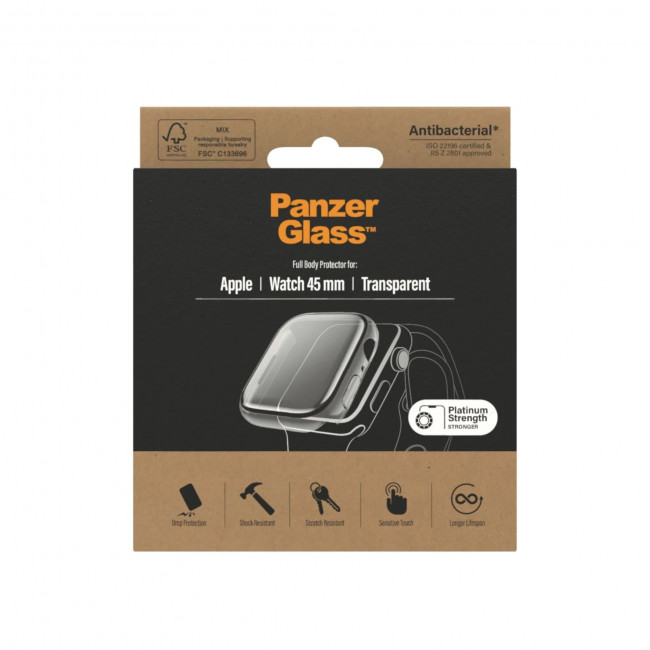 PanzerGlass Θήκη Apple Watch 7 / 8 / 9 - 45mm - Full Body με Προστασία Οθόνης - Διάφανη