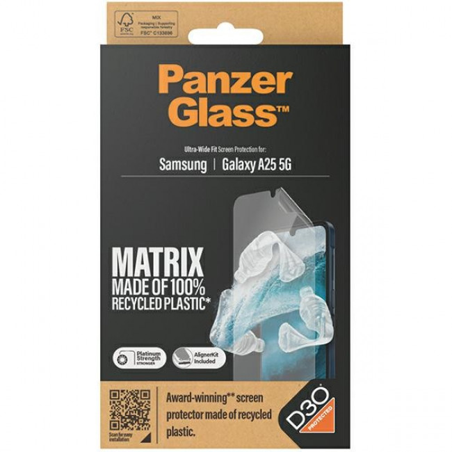 PanzerGlass Samsung Galaxy A25 5G Ultra-Wide Fit Matrix D3O Easy Aligner Προστατευτική Mεμβράνη Οθόνης - Clear