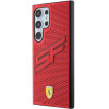 Ferrari Samsung Galaxy S24 Ultra Big SF Perforated Σκληρή Θήκη με Πλαίσιο Σιλικόνης και Επένδυση Συνθετικού Δέρματος - Red - FEHCS24LPINR