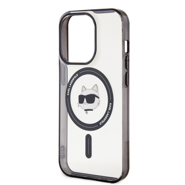 Karl Lagerfeld iPhone 15 Pro - IML Choupette`s Head Magsafe Σκληρή Θήκη με Πλαίσιο Σιλικόνης και MagSafe - Διάφανη - KLHMP15LHCHNOTK