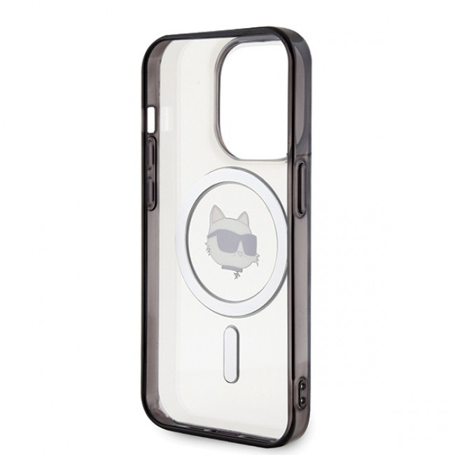 Karl Lagerfeld iPhone 15 Pro - IML Choupette`s Head Magsafe Σκληρή Θήκη με Πλαίσιο Σιλικόνης και MagSafe - Διάφανη - KLHMP15LHCHNOTK