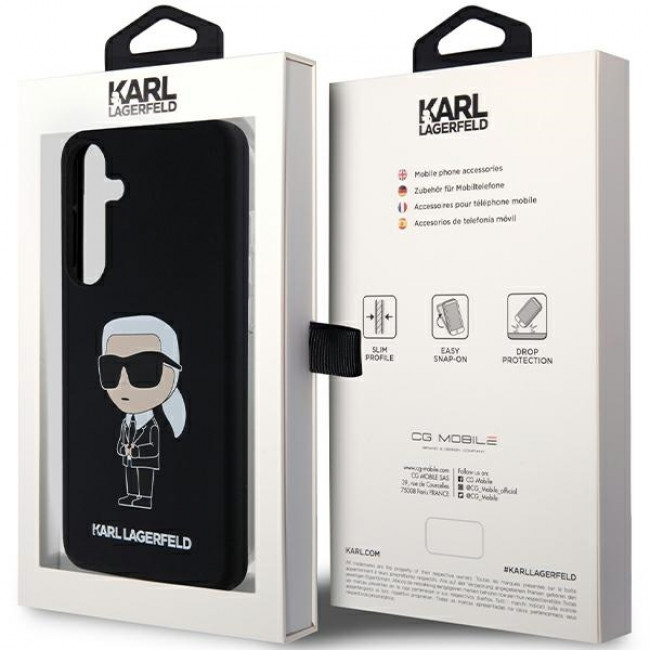 Karl Lagerfeld Samsung Galaxy S24+ Silicone Ikonik Σκληρή Θήκη με Πλαίσιο Σιλικόνης - Black - KLHCS24MSNIKBCK