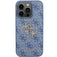 Guess iPhone 15 Pro - 4G Big Metal Logo Θήκη με Επένδυση Συνθετικού Δέρματος - Blue - GUHCP15L4GMGBL