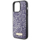 Guess iPhone 15 Pro Rhinestone Metal Logo Σκληρή Θήκη με Πλαίσιο Σιλικόνης - Purple - GUHCP15LPFGSBSP