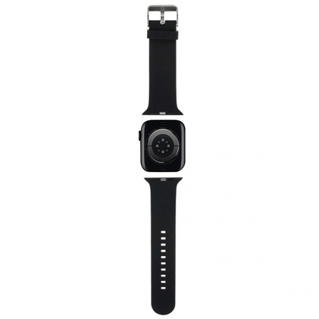 Karl Lagerfeld Λουράκι Apple Watch 4 / 5 / 6 / 7 / 8 / 9 / SE / SE 2 - 38 / 40 / 41 mm 3D Rubber Karl Head Λουράκι Σιλικόνης - Black - KLAWMSLKNK