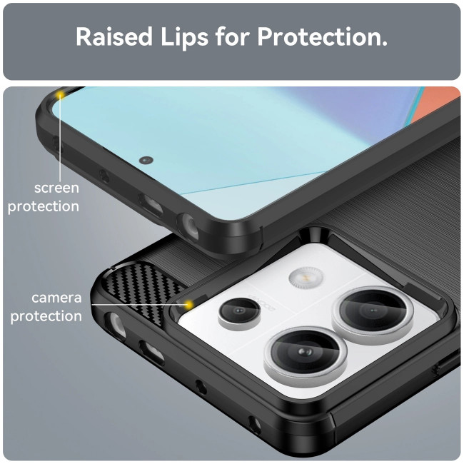 OEM Xiaomi Redmi Note 13 Pro 5G Θήκη Rugged Carbon TPU - Black