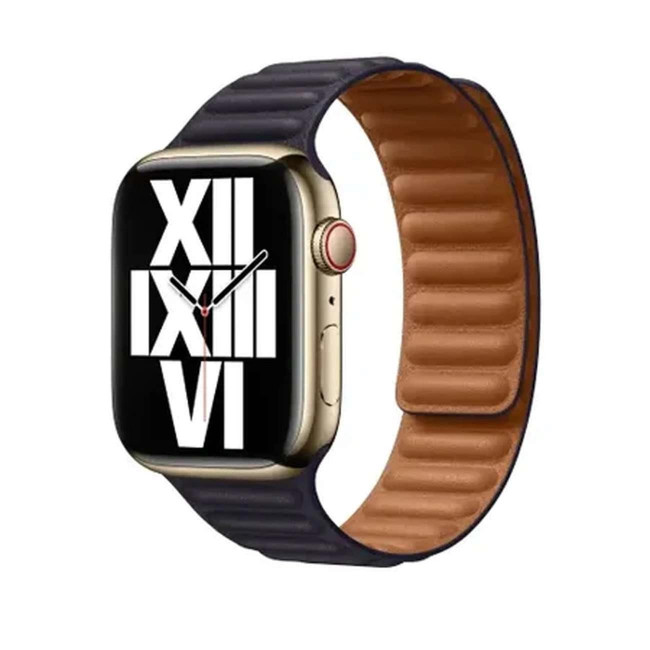 Apple Λουράκι - Apple Watch 2 / 3 / 4 / 5 / 6 / 7 / 8 / 9 / SE - 38 / 40 / 41 mm Mαγνητικό Δερμάτινο Λουράκι - Blue - S / M - MP833AM/A 