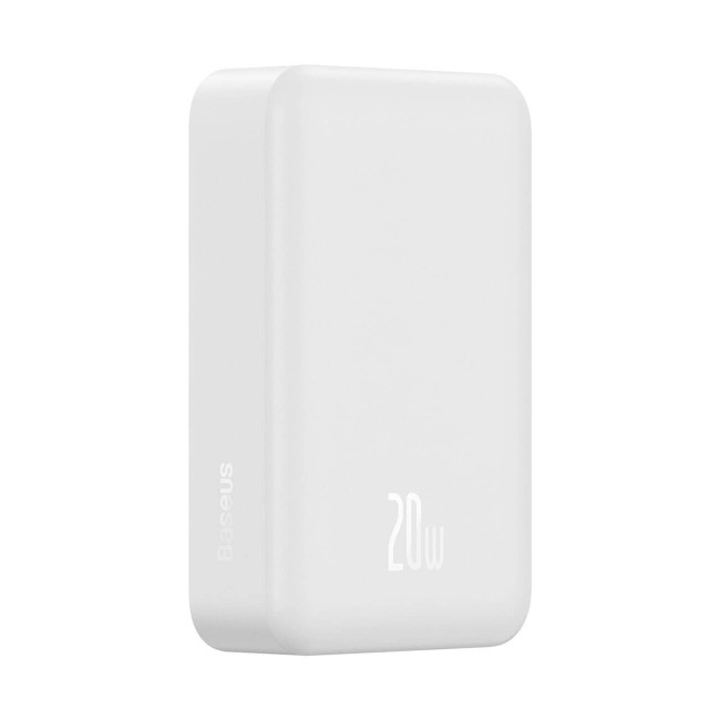 Baseus Magnetic Mini Ασύρματο MagSafe PowerBank 20000mAh 20W με Καλώδιο Type-C to Type-C - White - PPCX150002