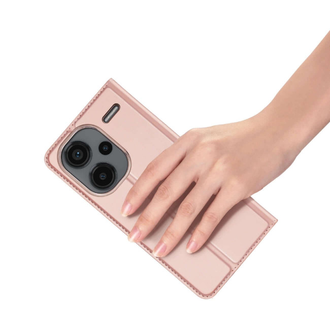 Dux Ducis Xiaomi Redmi Note 13 Pro+ 5G Flip Stand Case Θήκη Βιβλίο - Pink