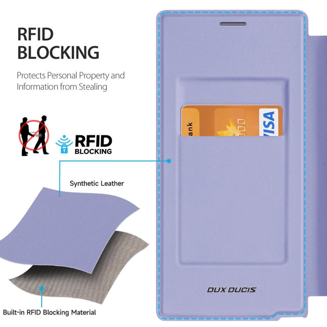 Dux Ducis Samsung Galaxy S24 Ultra Skin X Pro Magnetic Ring Flip Case Θήκη Βιβλίο με MagSafe και Stand - Purple