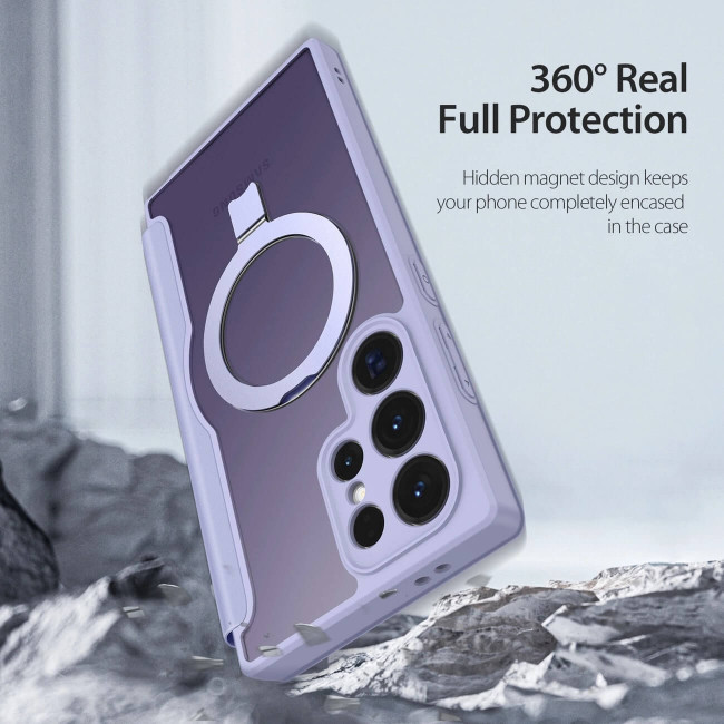 Dux Ducis Samsung Galaxy S24 Ultra Skin X Pro Magnetic Ring Flip Case Θήκη Βιβλίο με MagSafe και Stand - Purple