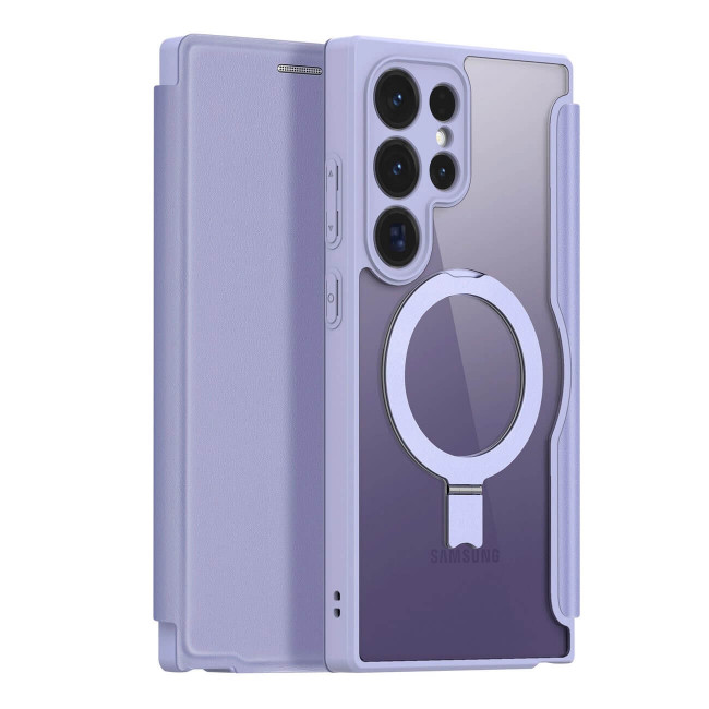 Dux Ducis Samsung Galaxy S24 Ultra Skin X Pro Magnetic Ring Flip Case Θήκη Βιβλίο με MagSafe και Stand - Purple