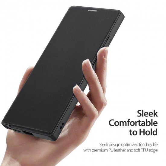 Dux Ducis Samsung Galaxy S24 Ultra Skin X Pro Magnetic Ring Flip Case Θήκη Βιβλίο με MagSafe και Stand - Black
