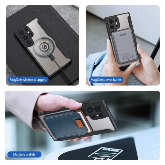 Dux Ducis Samsung Galaxy S24 Ultra Skin X Pro Magnetic Ring Flip Case Θήκη Βιβλίο με MagSafe και Stand - Black