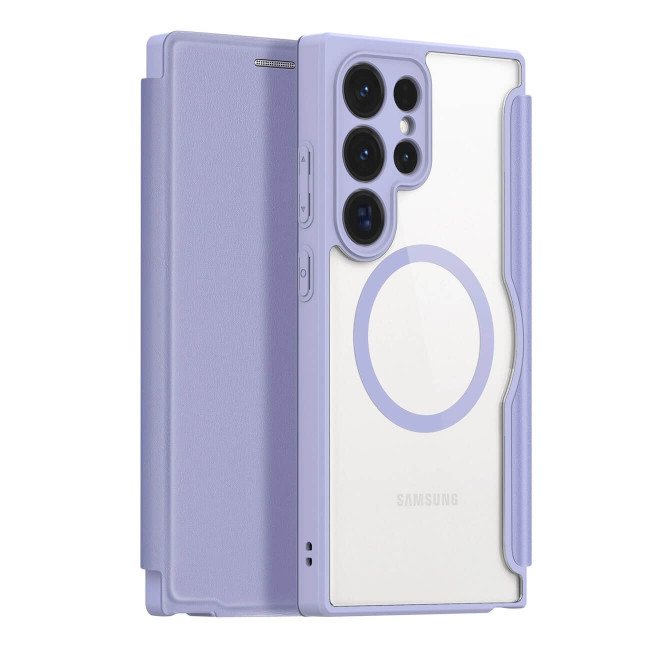 Dux Ducis Samsung Galaxy S24 Ultra Skin X Pro Magnetic Flip Case Θήκη Βιβλίο με MagSafe - Purple