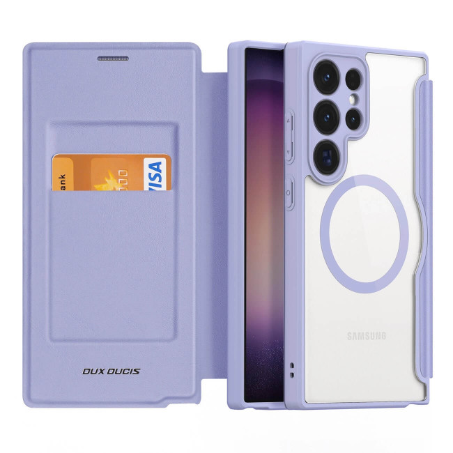 Dux Ducis Samsung Galaxy S24 Ultra Skin X Pro Magnetic Flip Case Θήκη Βιβλίο με MagSafe - Purple