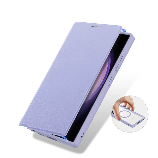 Dux Ducis Samsung Galaxy S24 Ultra Skin X Pro Magnetic Flip Case Θήκη Βιβλίο με MagSafe - Purple