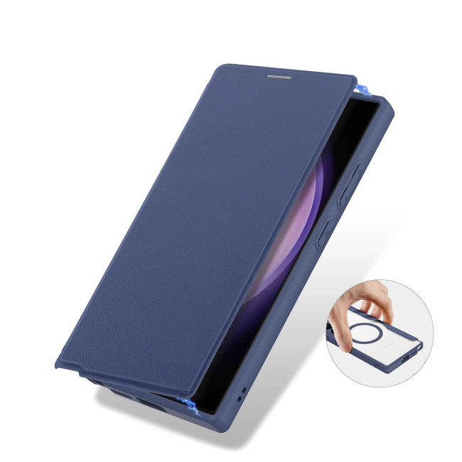 Dux Ducis Samsung Galaxy S24 Ultra Skin X Pro Magnetic Flip Case Θήκη Βιβλίο με MagSafe - Blue