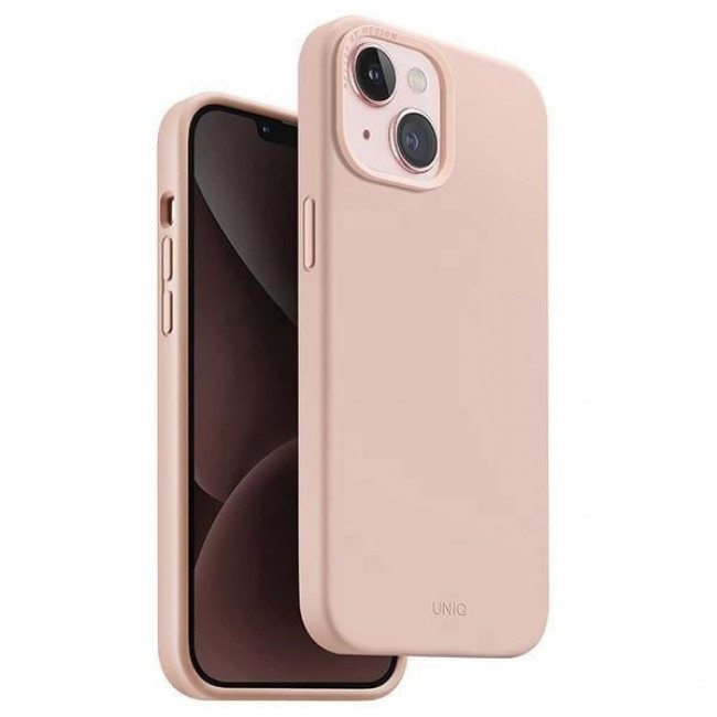 Uniq iPhone 15 Lino Hue Magclick Θήκη Σιλικόνης με MagSafe - Pink