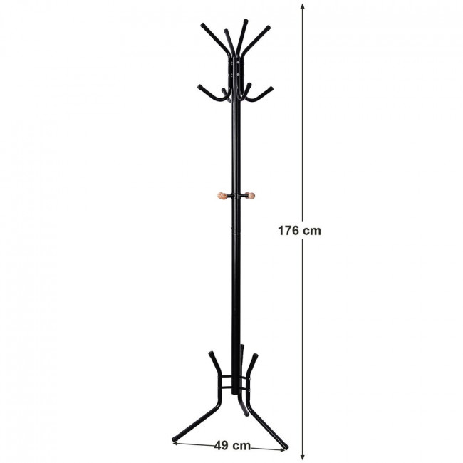 Songmics Επιδαπέδια Μεταλλική Κρεμάστρα - 176 cm - Black - RCR17B