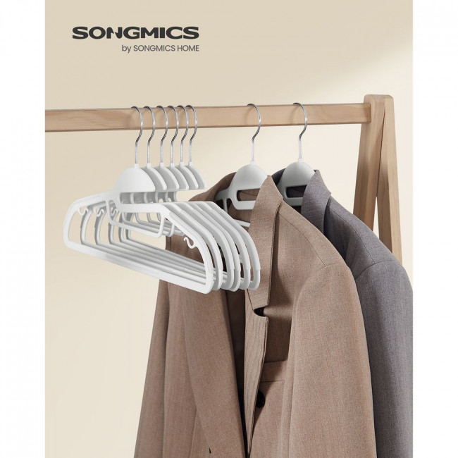 Songmics Σετ με 20 Πλαστικές Κρεμάστρες Ρούχων - White - CRP041W02