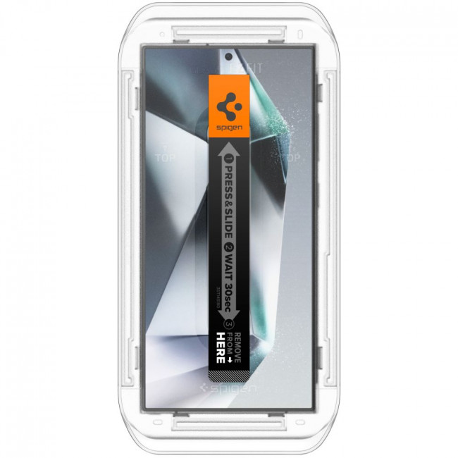 Spigen Samsung Galaxy S24 Ultra Glas.TR Privacy EZ Fit 2.5D 9H Αντιχαρακτικό Γυαλί Οθόνης - 2 Τεμάχια - Clear / Black - AGL07625