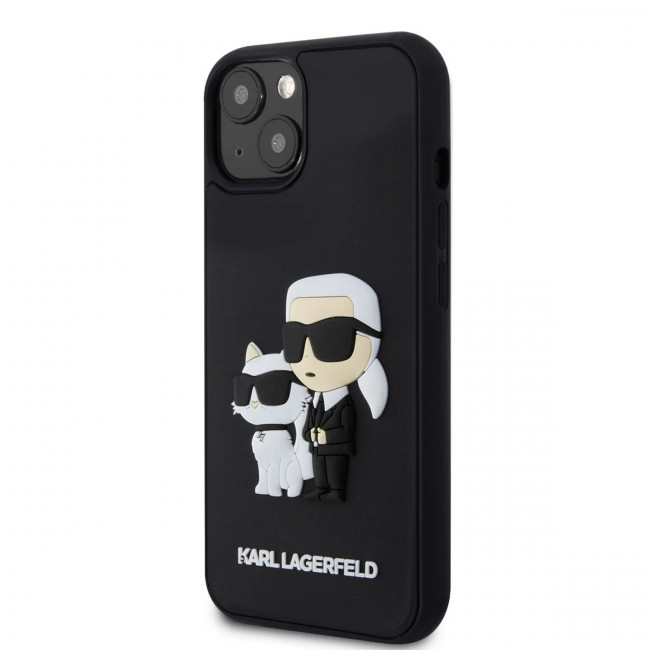 Karl Lagerfeld iPhone 15 Plus - Karl and Choupette Ikonik 3D Σκληρή Θήκη - Black - KLHCP15M3DRKCNK