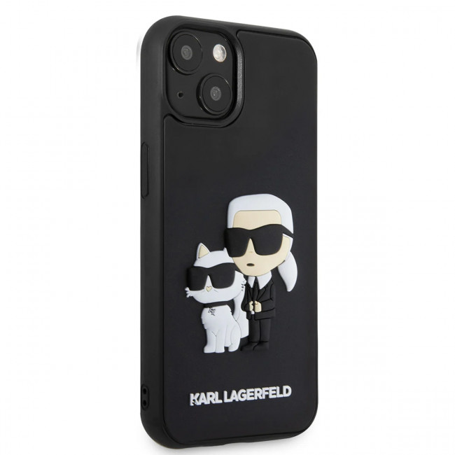 Karl Lagerfeld iPhone 15 Plus - Karl and Choupette Ikonik 3D Σκληρή Θήκη - Black - KLHCP15M3DRKCNK