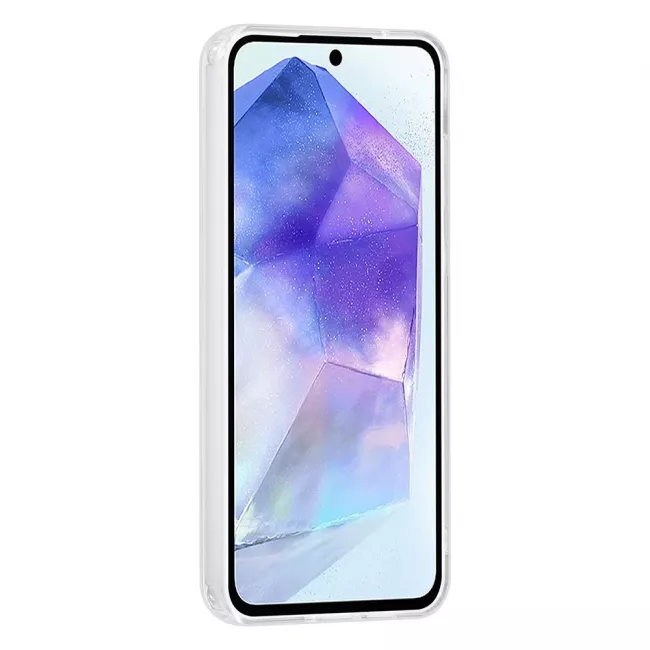 TUNIQ Samsung Galaxy A55 5G - Σκληρή Θήκη με Πλαίσιο Σιλικόνης - Σχέδιο Μάρμαρο - Λευκή