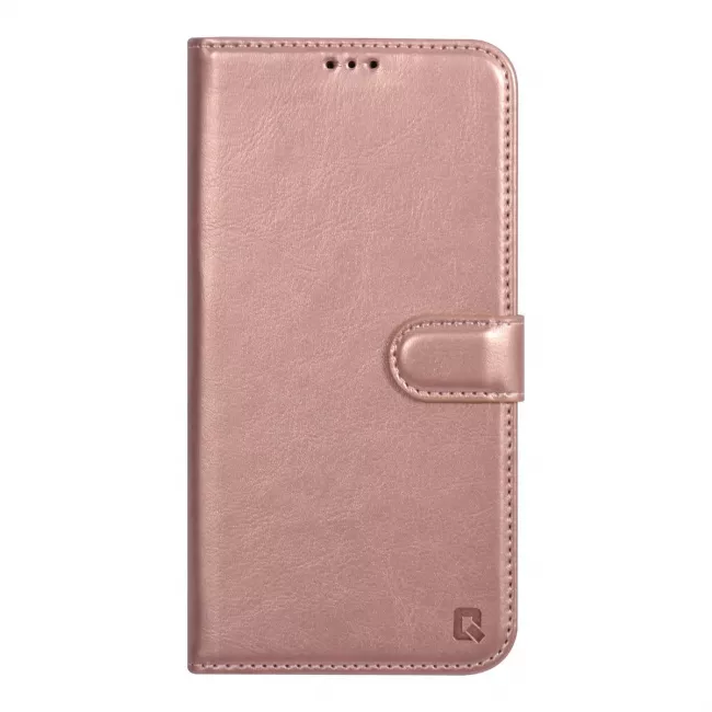 TUNIQ iPhone 15 Plus / 14 Plus - Θήκη Πορτοφόλι Stand από Δερματίνη - Rose Gold