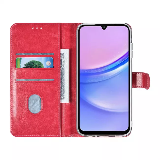 TUNIQ Samsung Galaxy A15 4G / A15 5G - Θήκη Πορτοφόλι Stand από Δερματίνη - Ροζ