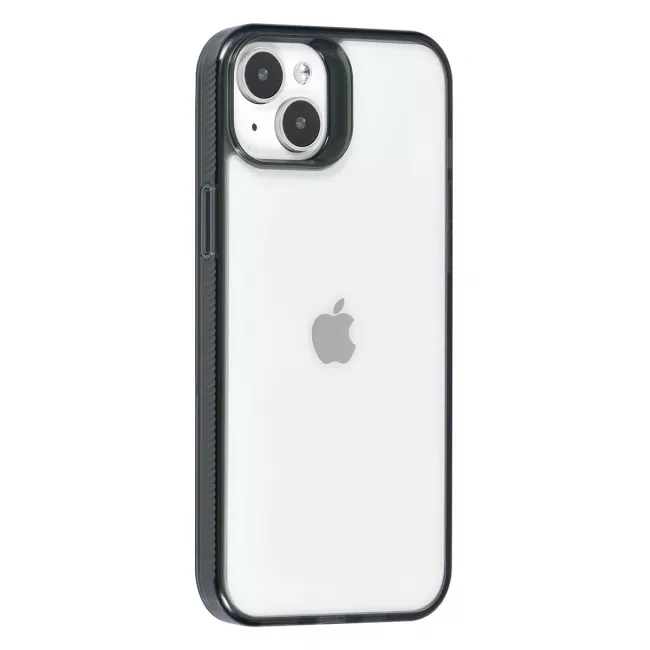 TUNIQ iPhone 15 Plus / 14 Plus - Σκληρή Θήκη με Πλαίσιο Σιλικόνης - Ημιδιάφανο Μαύρο / Διάφανο