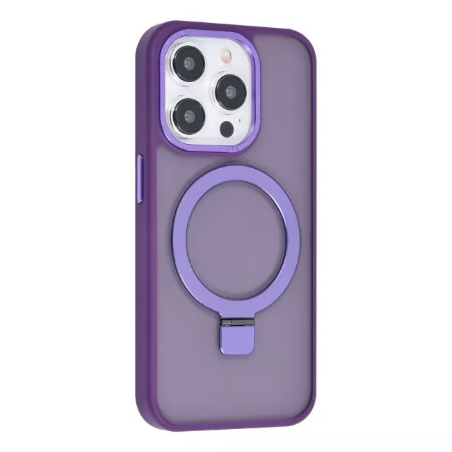 TUNIQ iPhone 15 Pro - MagSafe Σκληρή Θήκη με Δαχτυλίδι Συγκράτησης - Purple