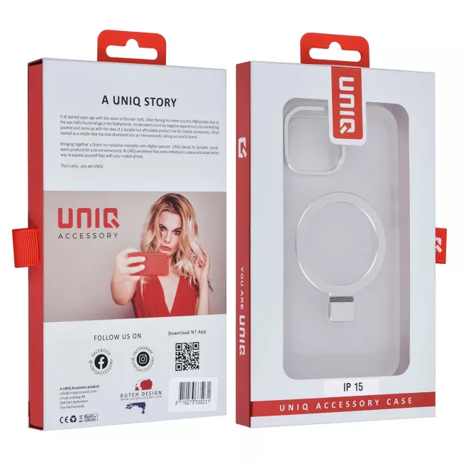 TUNIQ iPhone 15 - MagSafe Σκληρή Θήκη με Δαχτυλίδι Συγκράτησης - White