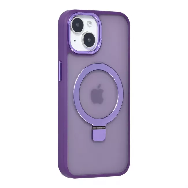 TUNIQ iPhone 15 - MagSafe Σκληρή Θήκη με Δαχτυλίδι Συγκράτησης - Purple