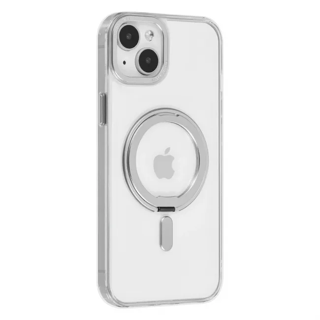 TUNIQ iPhone 15 Plus / 14 Plus - Σκληρή MagSafe Θήκη με Περιστρεφόμενο Δαχτυλίδι Συγκράτησης - Διάφανη