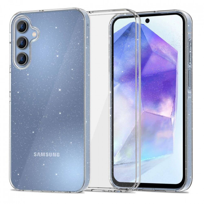 Techsuit Samsung Galaxy A55 5G - SparkleSkin - Θήκη Σιλικόνης με Glitter - Clear