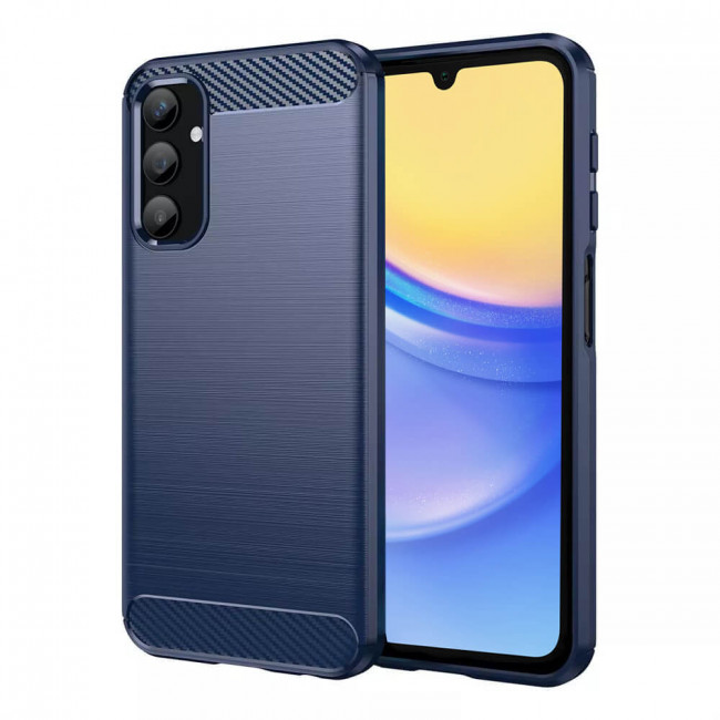 Techsuit Samsung Galaxy A15 4G / A15 5G - Θήκη Σιλικόνης - Σχέδιο Carbon - Blue