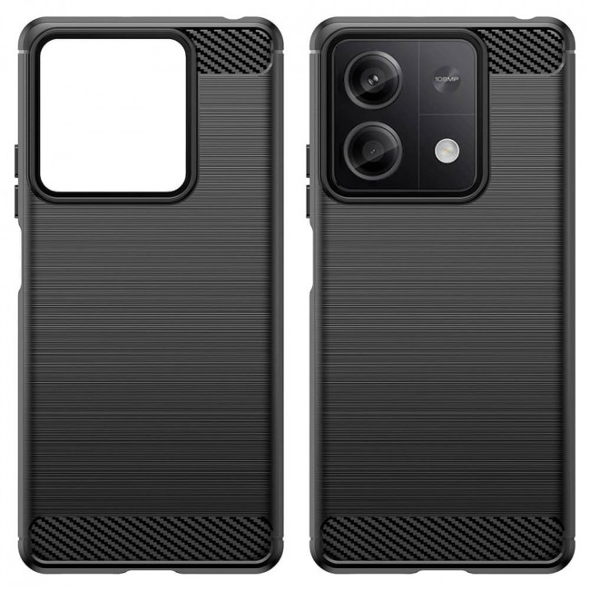 Techsuit Xiaomi Redmi Note 13 4G - Θήκη Σιλικόνης - Σχέδιο Carbon - Black