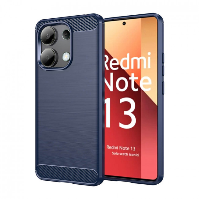 Techsuit Xiaomi Redmi Note 13 4G - Θήκη Σιλικόνης - Σχέδιο Carbon - Blue