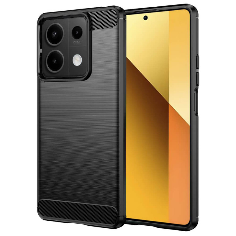 Techsuit Xiaomi Redmi Note 13 5G - Θήκη Σιλικόνης - Σχέδιο Carbon - Black