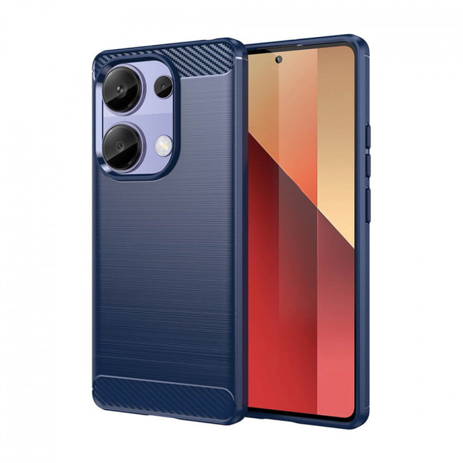 Techsuit Xiaomi Redmi Note 13 Pro 4G / Poco M6 Pro 4G - Θήκη Σιλικόνης - Σχέδιο Carbon - Blue