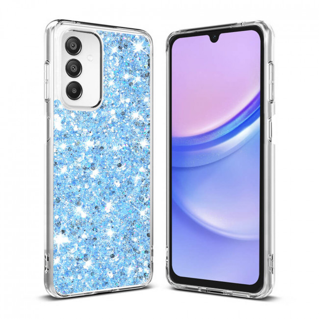 Techsuit Samsung Galaxy A15 4G / A15 5G - Sparkly Glitter - Σκληρή Θήκη με Πλαίσιο Σιλικόνης - Blue