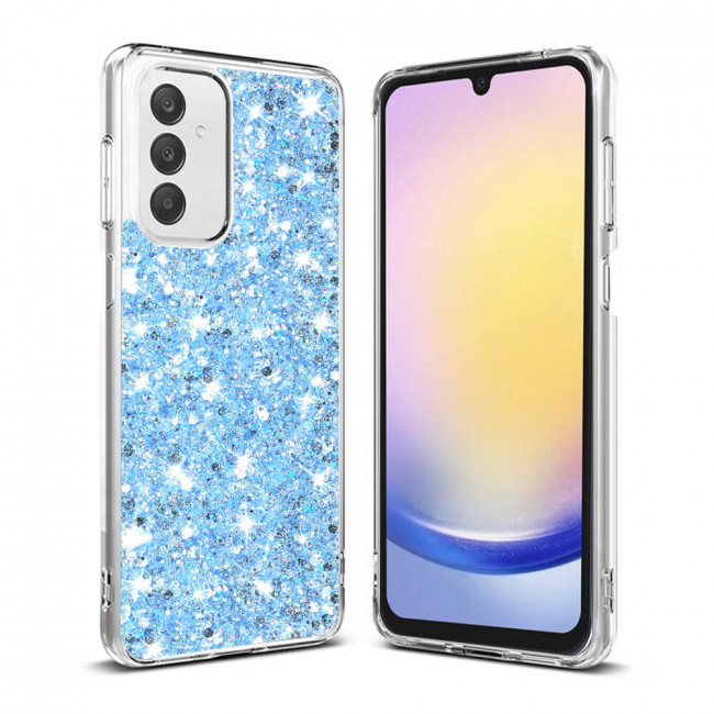 Techsuit Samsung Galaxy A25 5G - Sparkly Glitter - Σκληρή Θήκη με Πλαίσιο Σιλικόνης - Blue