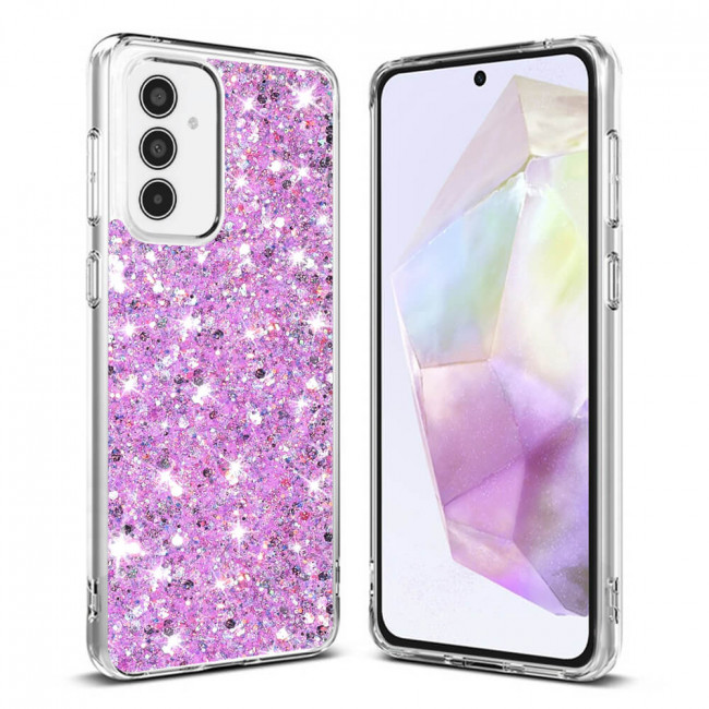 Techsuit Samsung Galaxy A35 5G - Sparkly Glitter - Σκληρή Θήκη με Πλαίσιο Σιλικόνης - Magenta